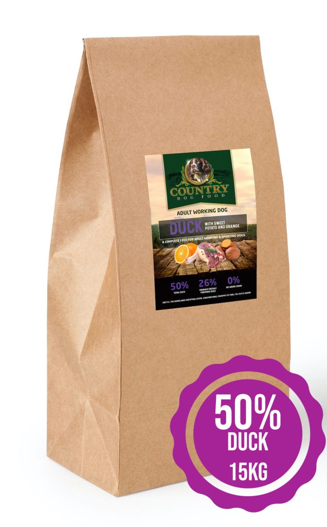 Country Dog Food - Heaven Scent Working dog food with 50% duck, sweet potato and orange