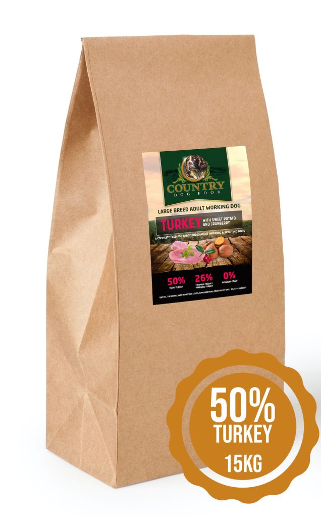 Country Dog Food - Heaven Scent Large Breed Working dog food with 50% turkey, sweet potato and cranberry