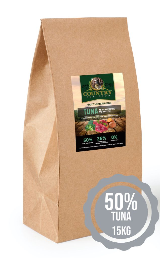 Country Dog Food - Heaven Scent Working dog food with 50% tuna, sweet potato and brocolli