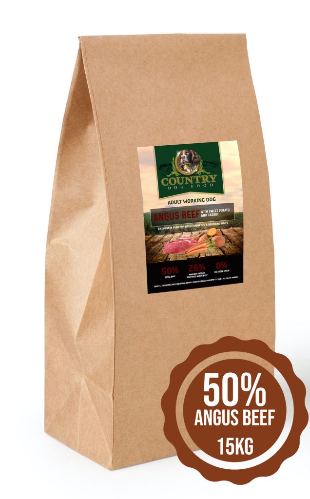 Country Dog Food - Heaven Scent Working dog food with 50% angus beef, sweet potato and carrot